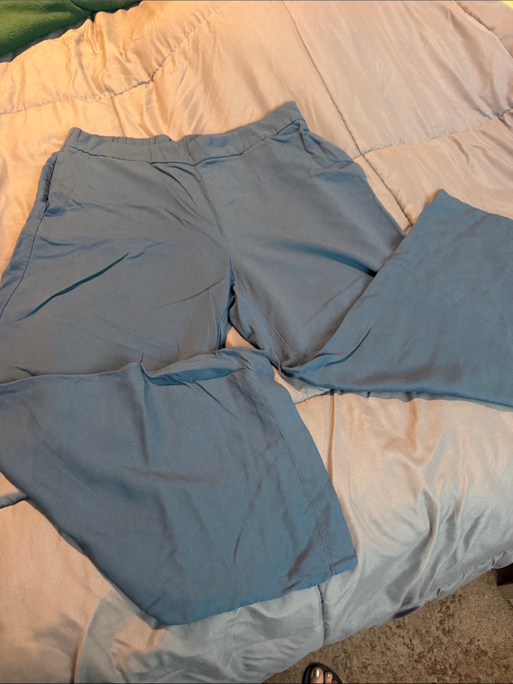 Playa Wide Leg Blue Casual Lounge Pants - Picture 2 of 4
